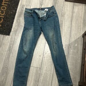 ZLZ Denim Mens Skinny Jeans Size 31 x 32 Green Stretch